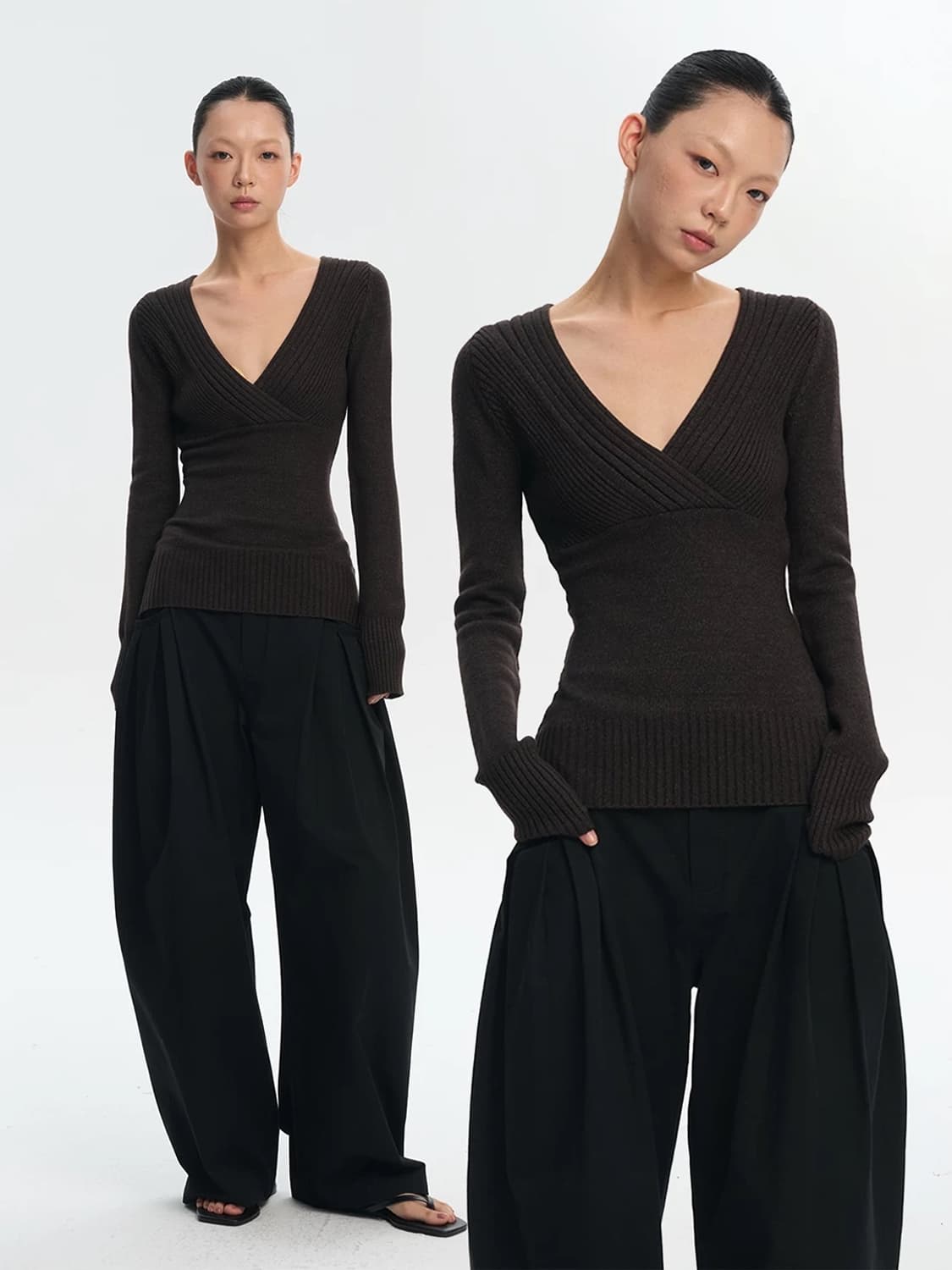 Liny liberty 딥브이넥 니트티 S 상품이미지1