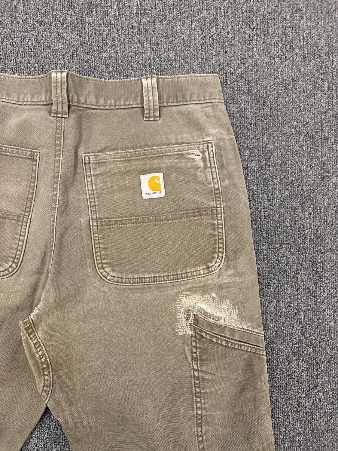 34)칼하트 빈티지 모스그린 더블니 워크팬츠 상품이미지9