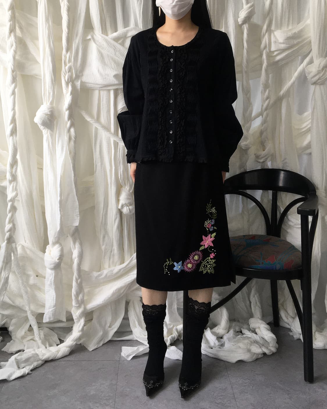 Pink house button point blouse 상품이미지7