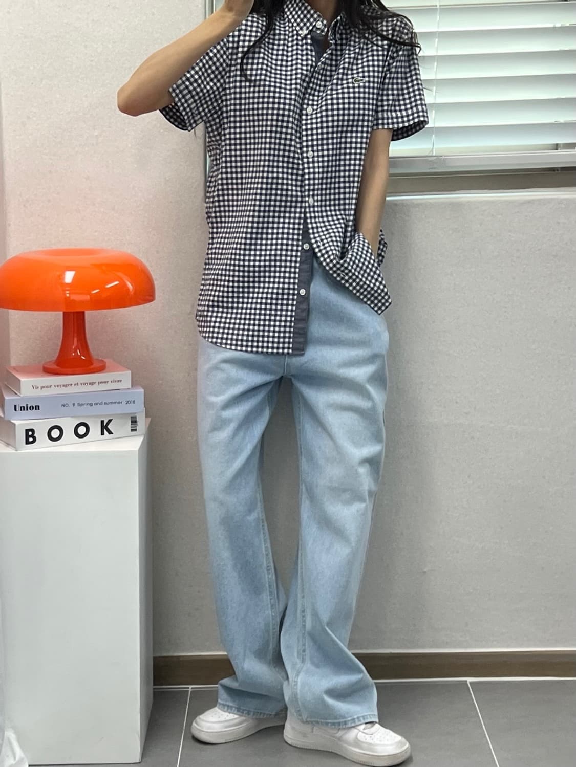 (40)라코스테 체크 반팔셔츠-M479 상품이미지1