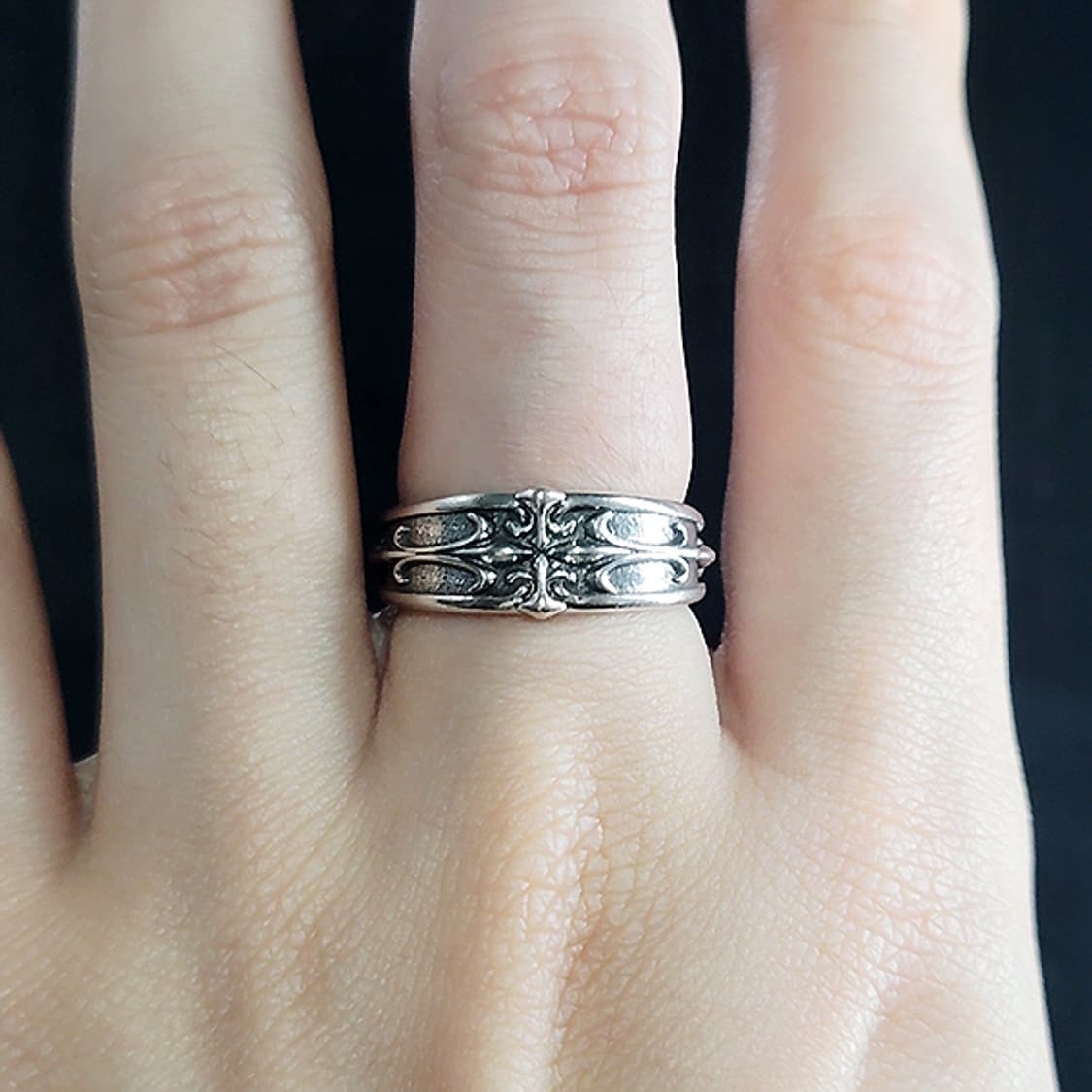 Skarn 백동 남자 엔틱 빈티지 명품 고딕 창 십자가 반지 상품이미지7