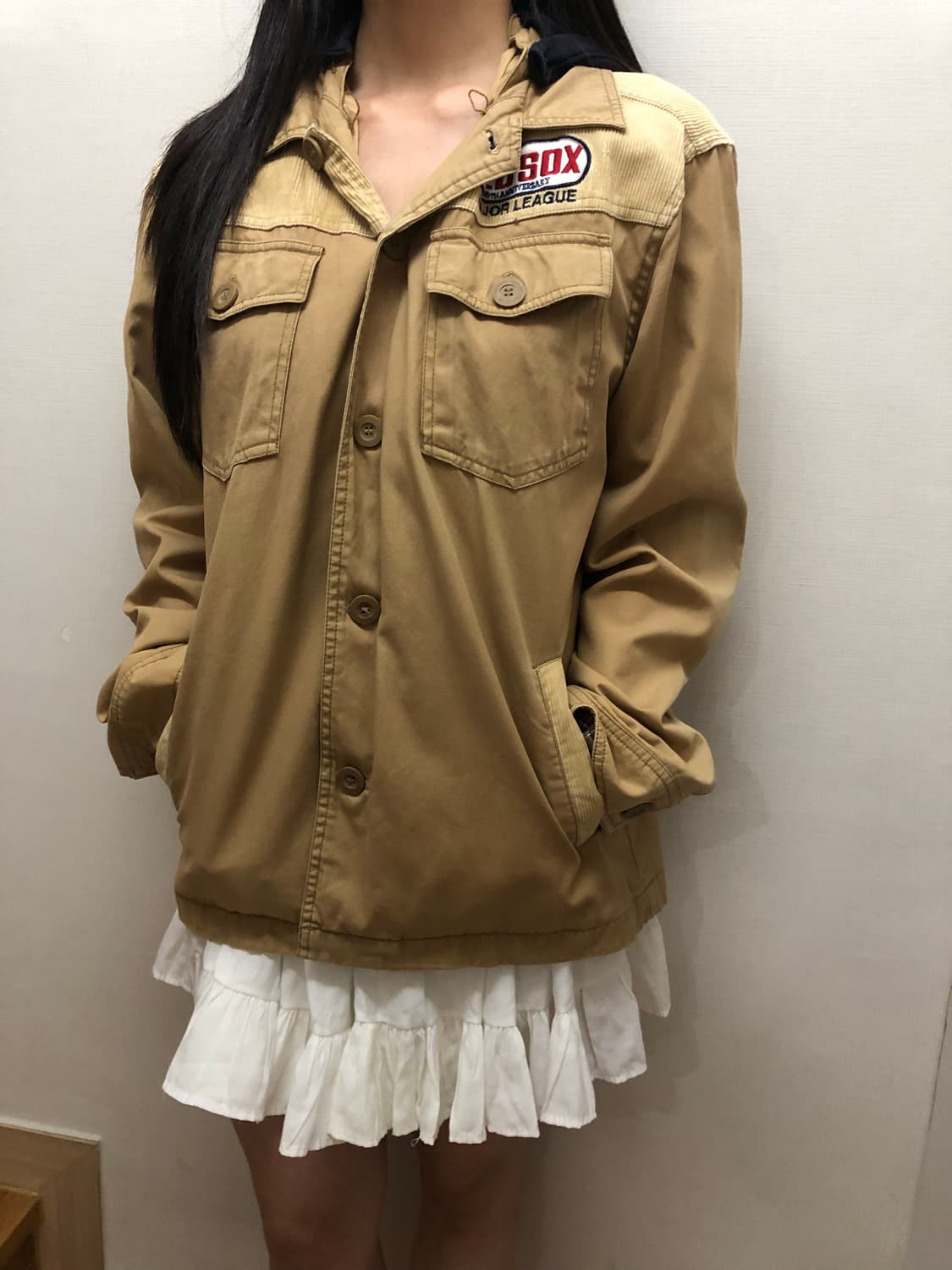 빈티지 mlb 베이지 후드 자켓 상품이미지2