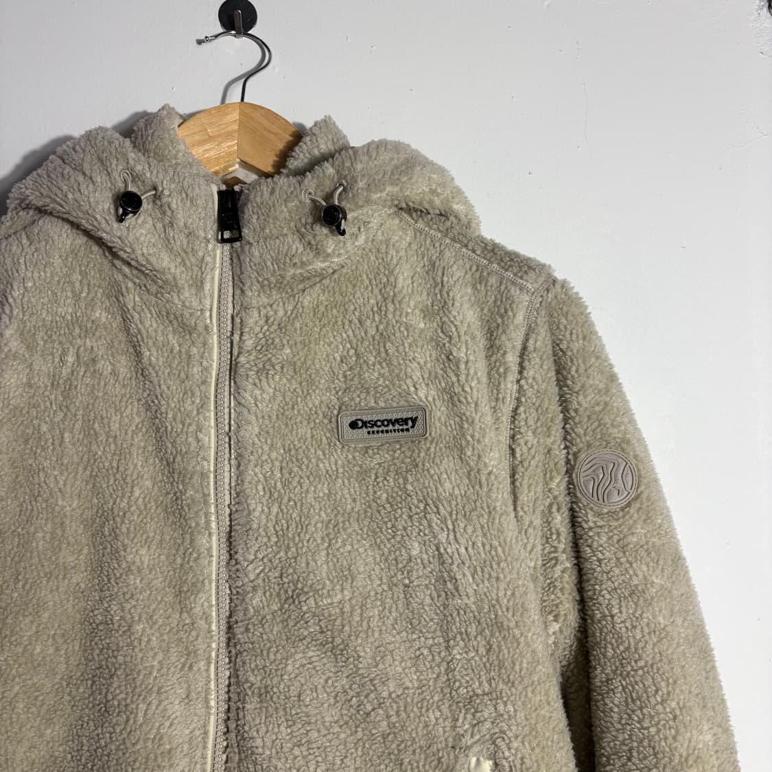 디스커버리 빈티지 베이지 보아 플리스 후드 집업 (무료배송) 상품이미지2