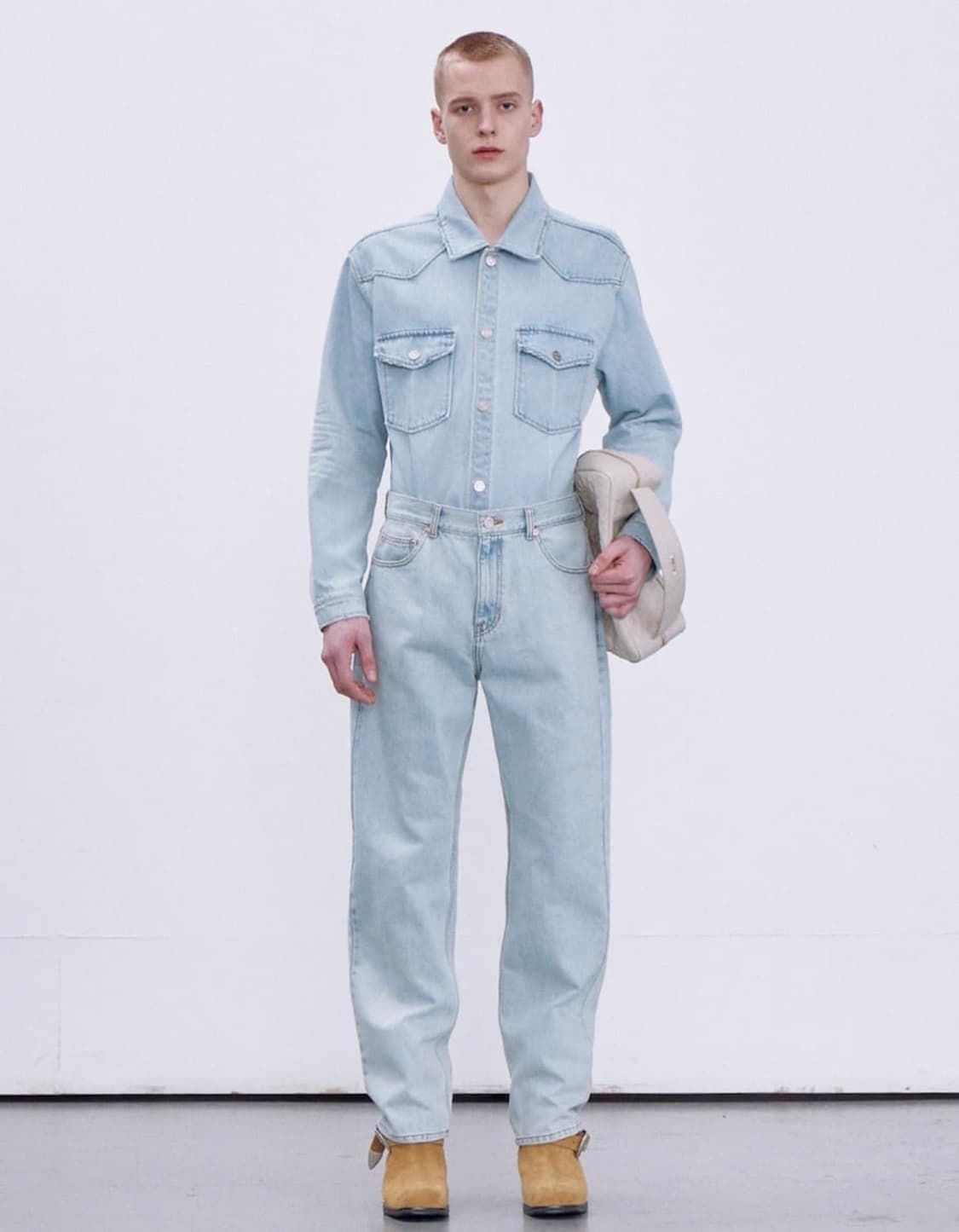 렉토 빈티지 워싱 레귤러핏 데님진 라이트 블루 상품이미지2