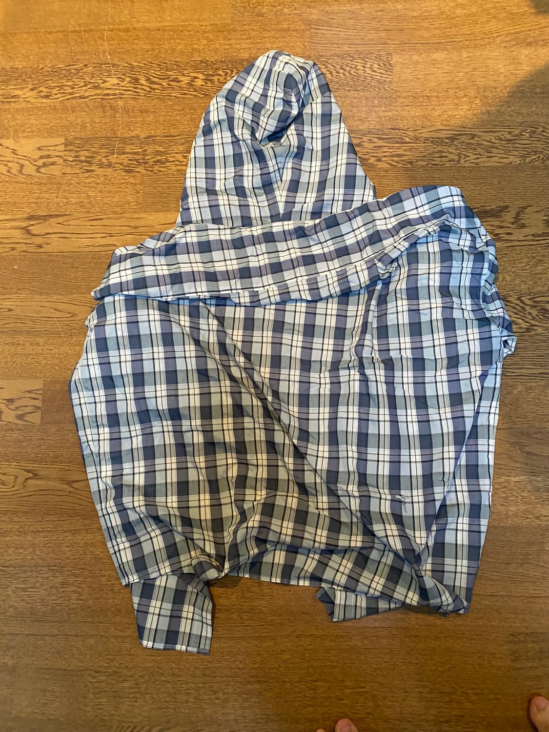 CIVISION 체크 후드 셔츠 스카이블루 1사이즈 상품이미지3