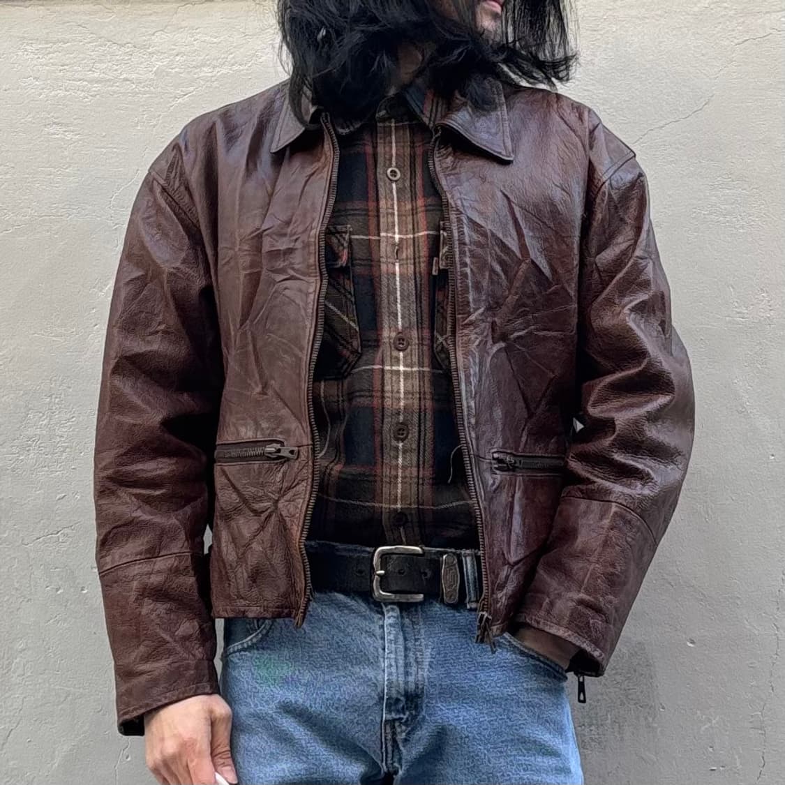 이태리 빈티지 레더 자켓 상품이미지9