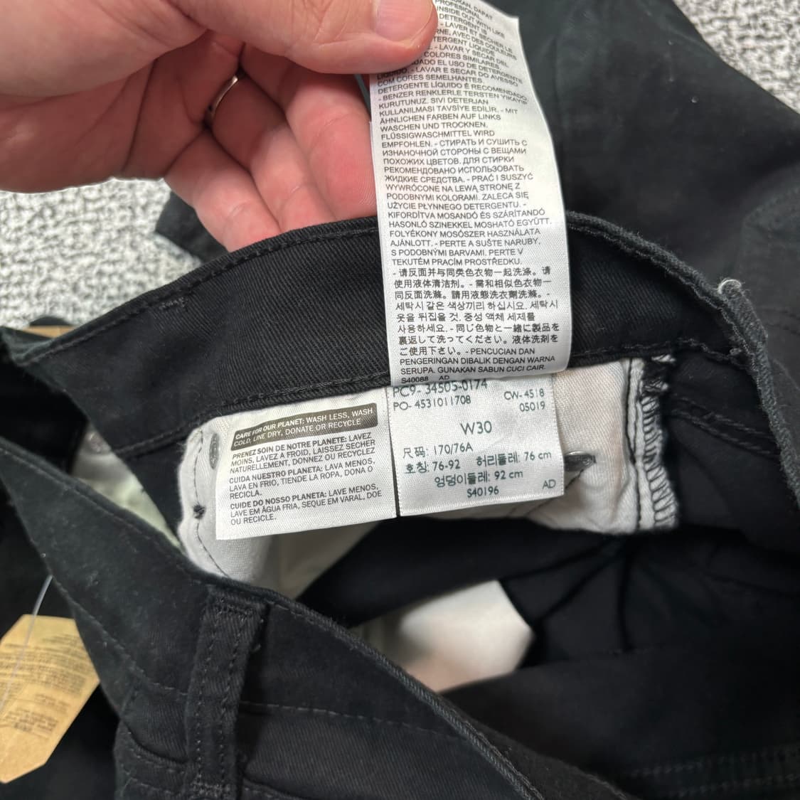 Levis 리바이스 505 화이트탭 데님 쇼츠 블랙 (30) 상품이미지5