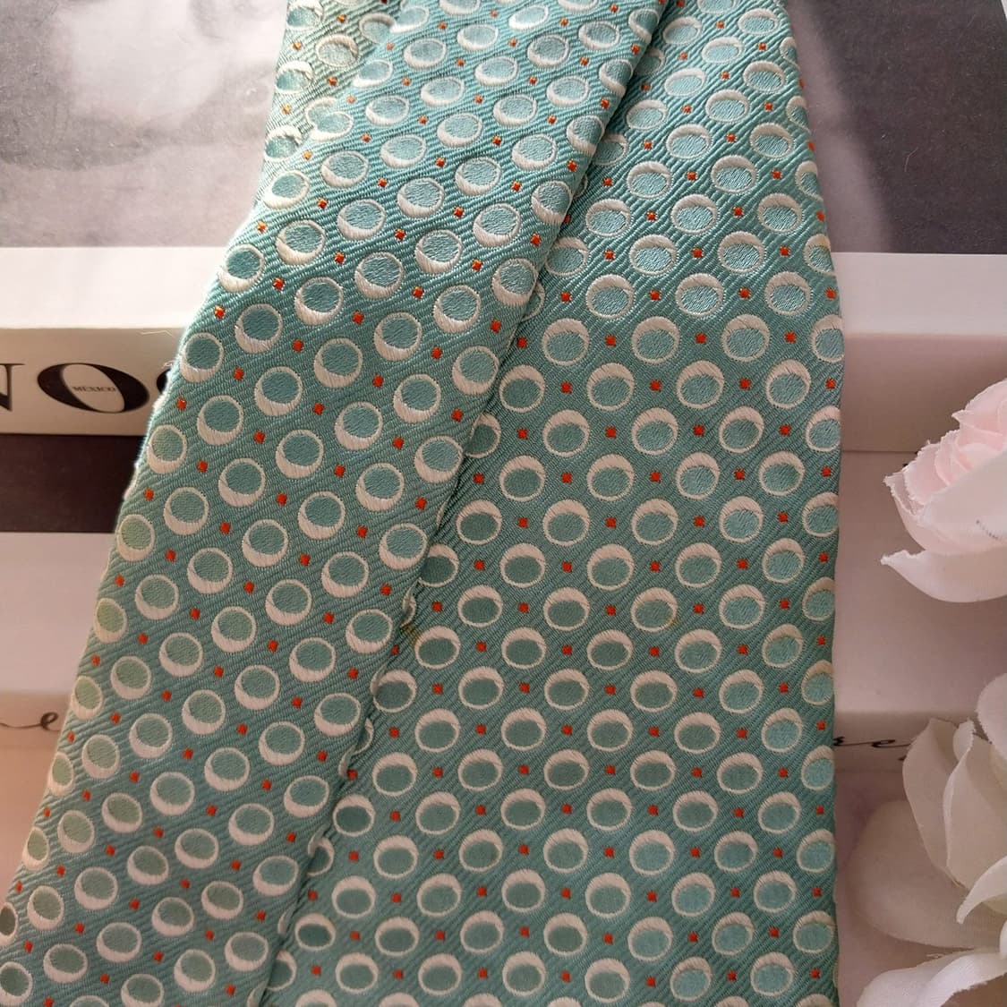 제냐 실크 민트 자카드 패턴 넥타이 9.2cm A+등급 K1386
 상품이미지3