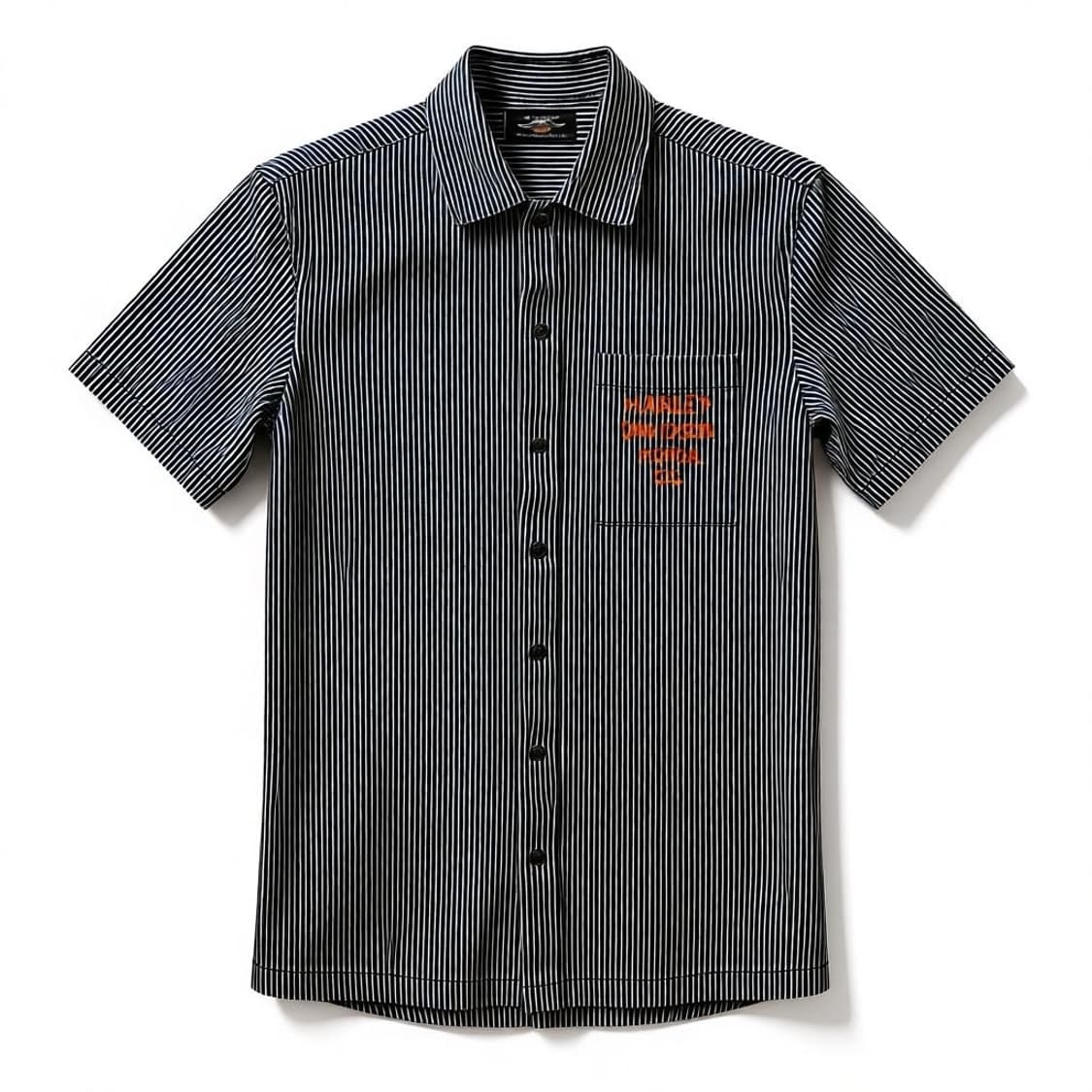 HARLEY DAVIDSON 레일로드 스트라이프 메카닉 반팔 셔츠 S 상품이미지1