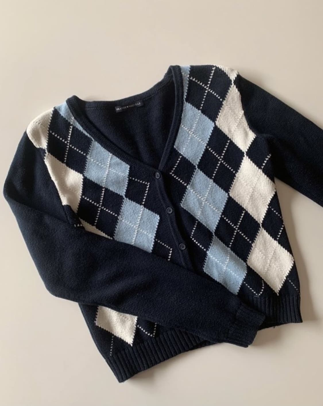 (제니 가디건) 브랜디 멜빌 아가일 니트 가디건 상품이미지2