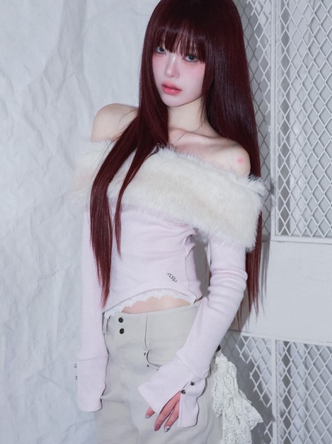 cherryquiri bunny fluff off shoulder top 상품이미지1