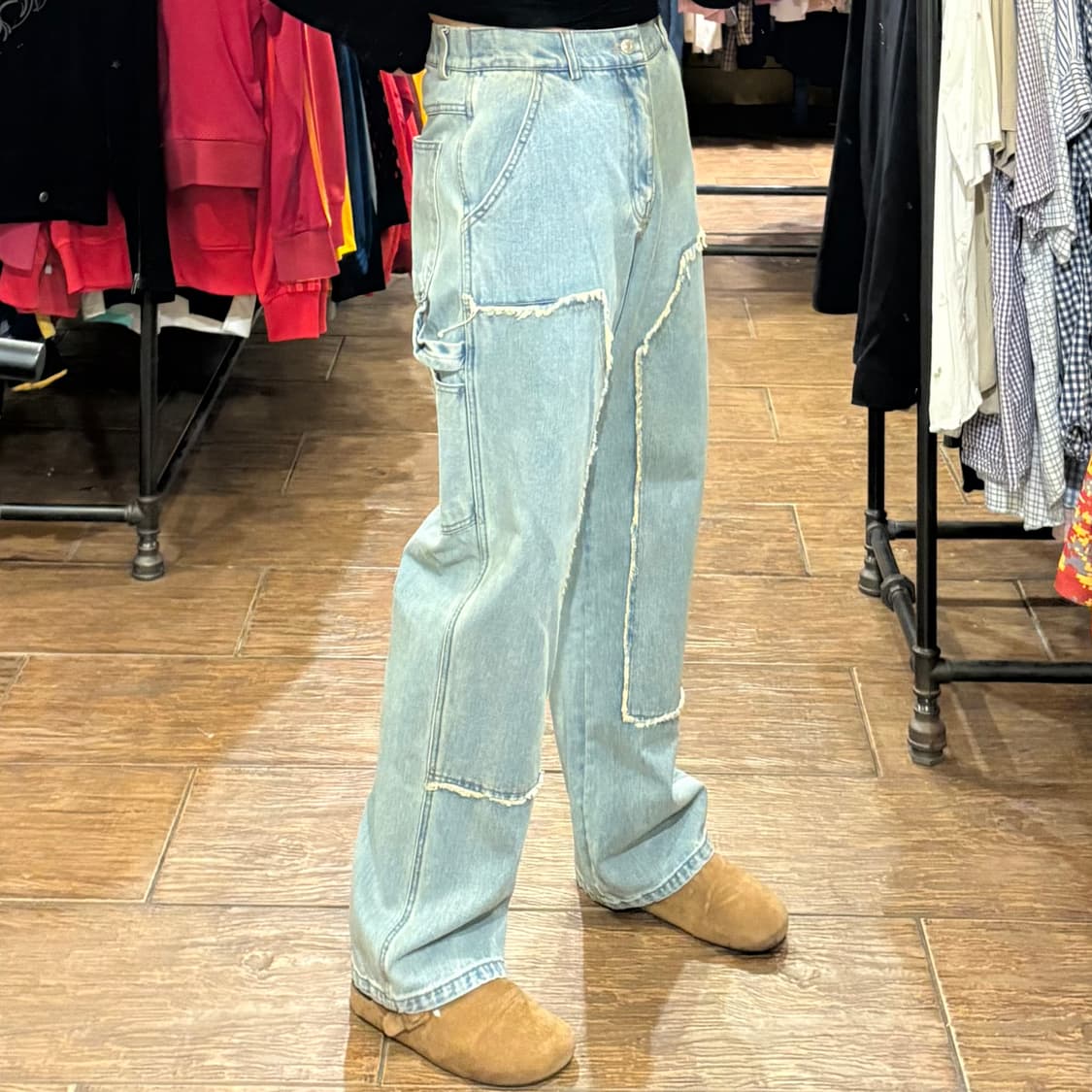 [HI] VTG 컷팅 디테일 데님팬츠 연청 상품이미지4