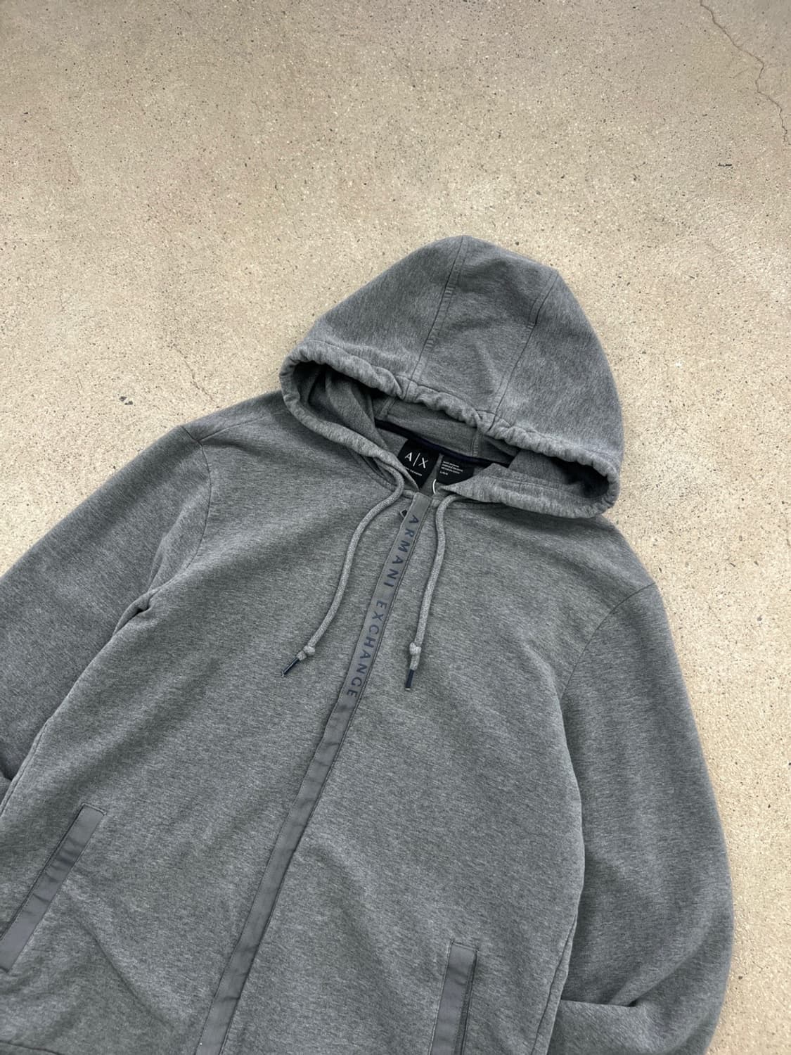 아르마니 익스체인지 그레이 로고 후드집업 상품이미지2