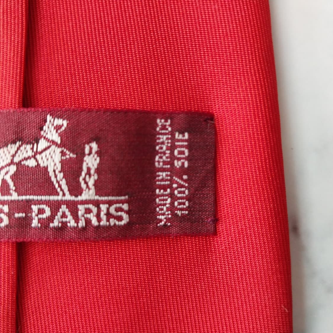 에르메스 실크 레드 솔리드 넥타이 9.4cm A+~A등급 K1530
 상품이미지8