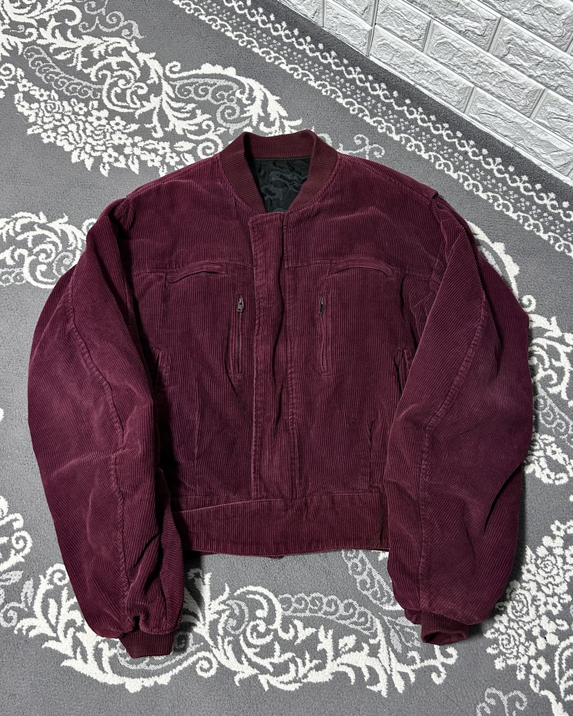 와인 버건디 코듀로이 봄버 자켓 상품이미지7