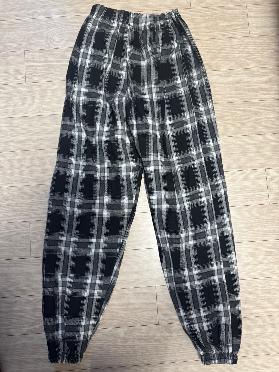 여성 파자마 스타일 체크 바지 팬츠 S 상품이미지2