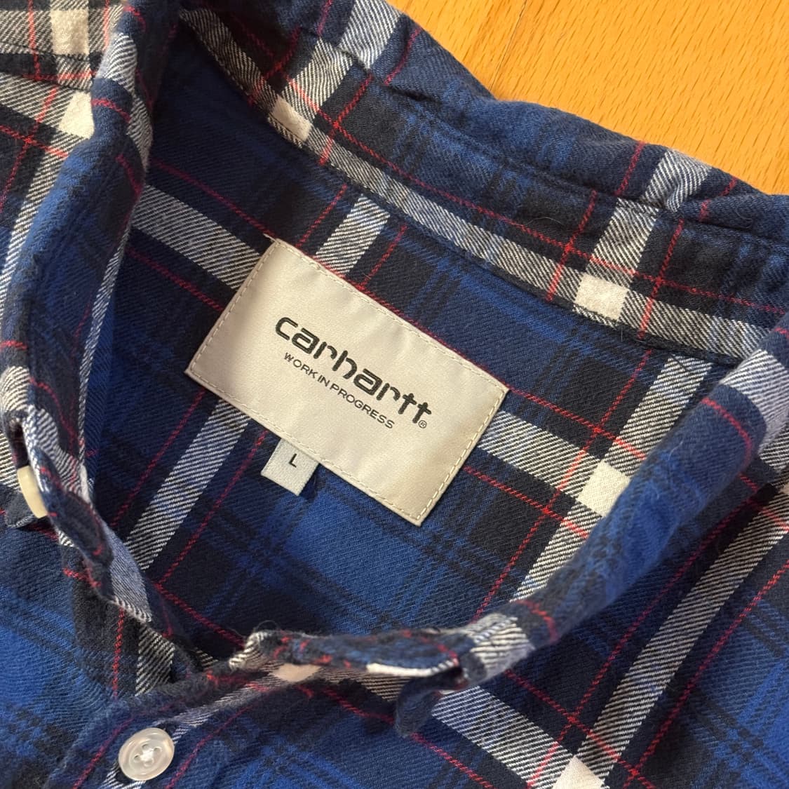 칼하트 WIP 플란넬 체크 셔츠 블루 L 상품이미지3