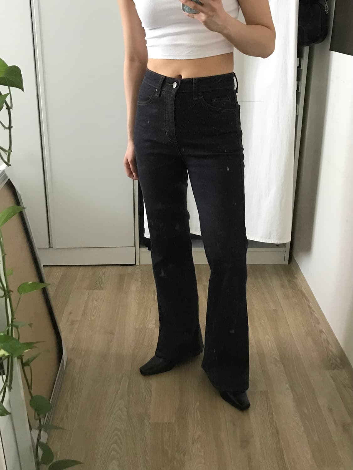 생지 부츠컷 하이웨스트 데님팬츠 상품이미지1