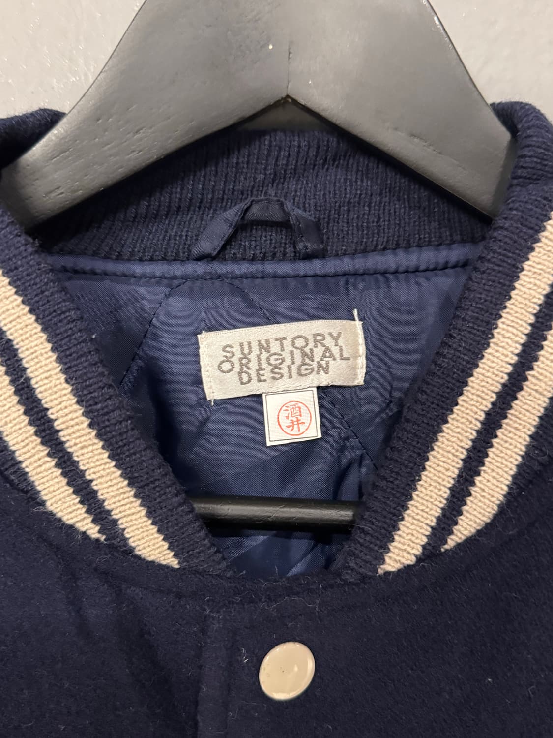 산토리 커피 보스 가죽 울 바시티자켓 상품이미지6