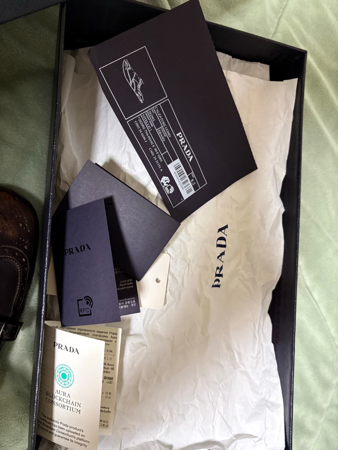 프라다 컬랩스 더블몽크 뮬 25ss 다크브라운 8.5 풀박 상품이미지7