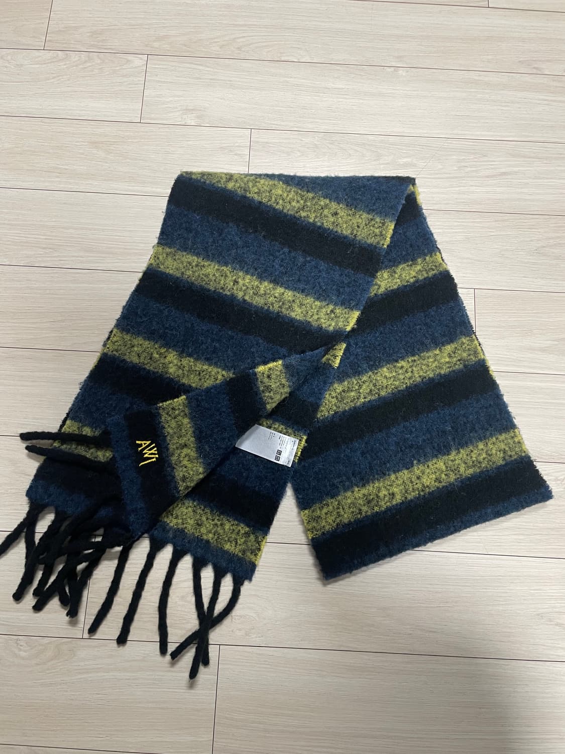 유니클로 JWA 스트라이프 청키 스톨 블루 상품이미지3