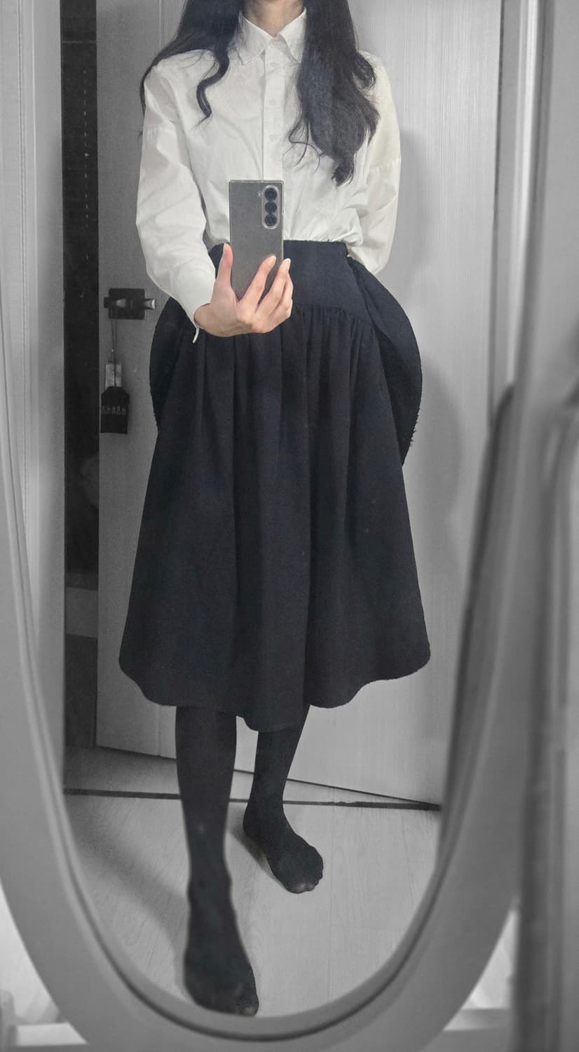 꼼데가르송 울  스커트 진네이비 상품이미지4