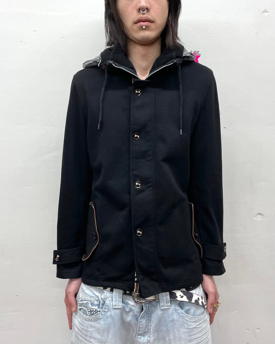 high-neck hoodie black jacket 상품이미지2