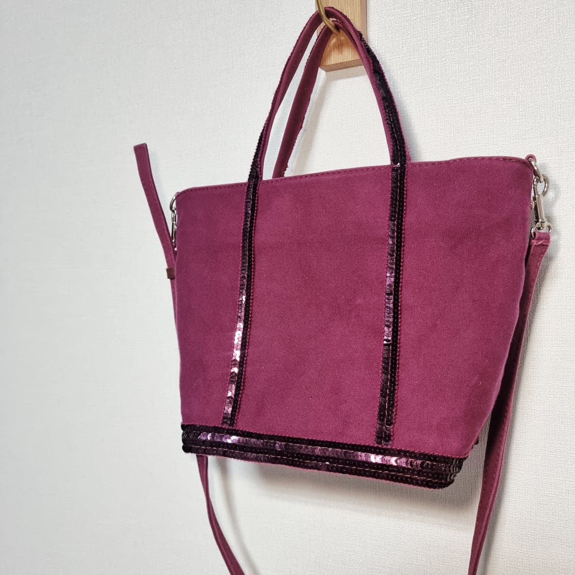 바네사브루노 르 카바 스팽글 토트백 숄더백 투웨이백 (사용감있음) 상품이미지2