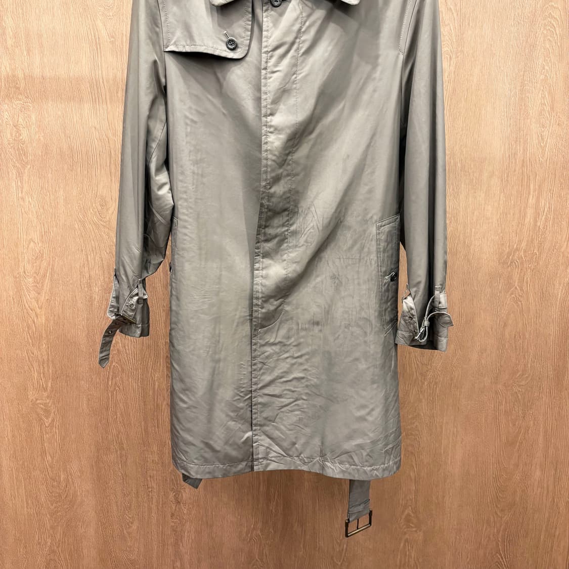 버버리 런던 트렌치 코트 안감 체크 라이닝 소매 허리 벨트 스트랩 브라운 상품이미지5