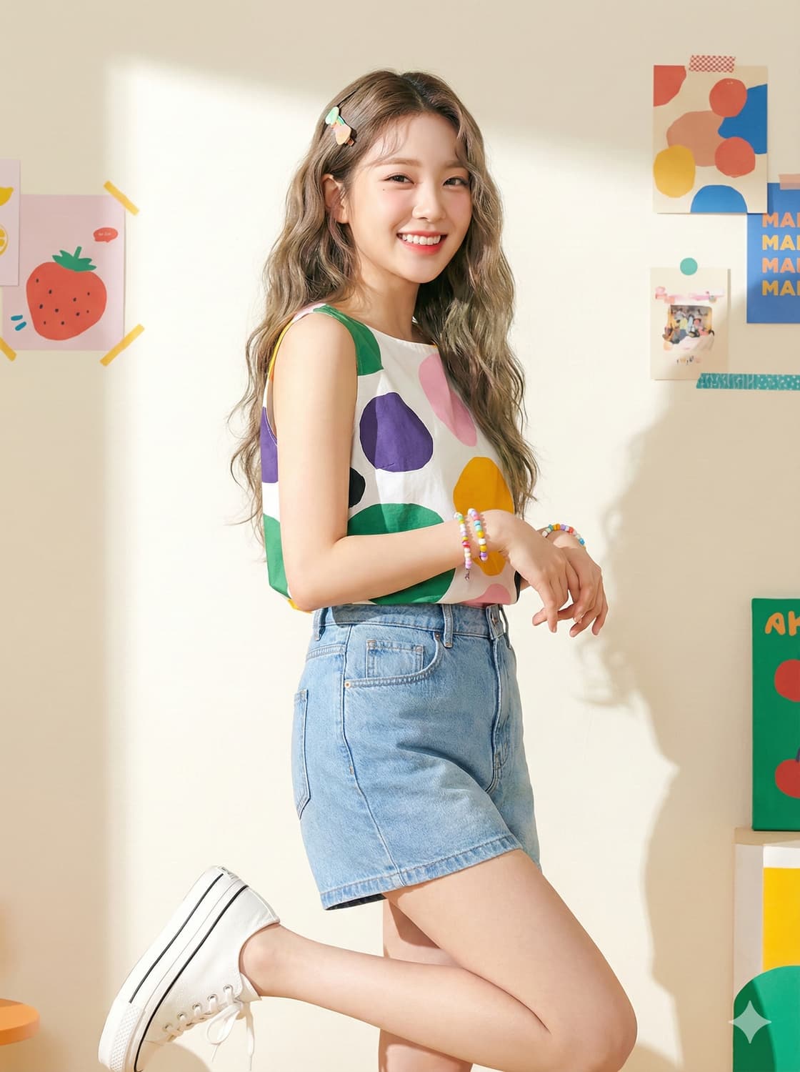 마리메꼬X유니클로. 여자 슬리브리스_XL 상품이미지1