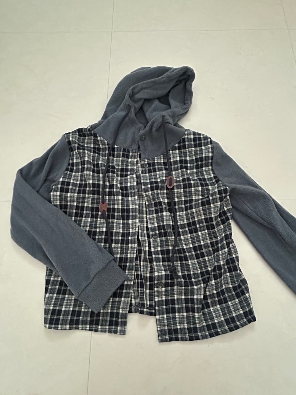 체크 후디 상품이미지1