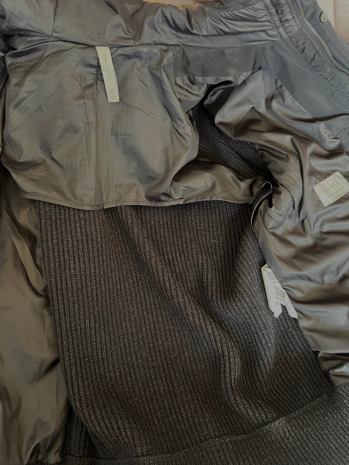 자라 남성 블랙 후드니트점퍼 상품이미지4