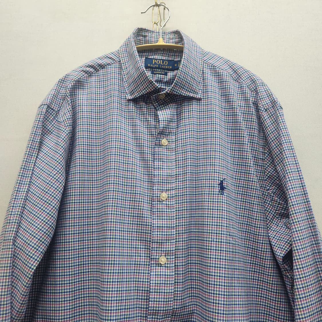 폴로랄프로렌 멀티컬러 체크 로고 셔츠 M(XL) 상품이미지2