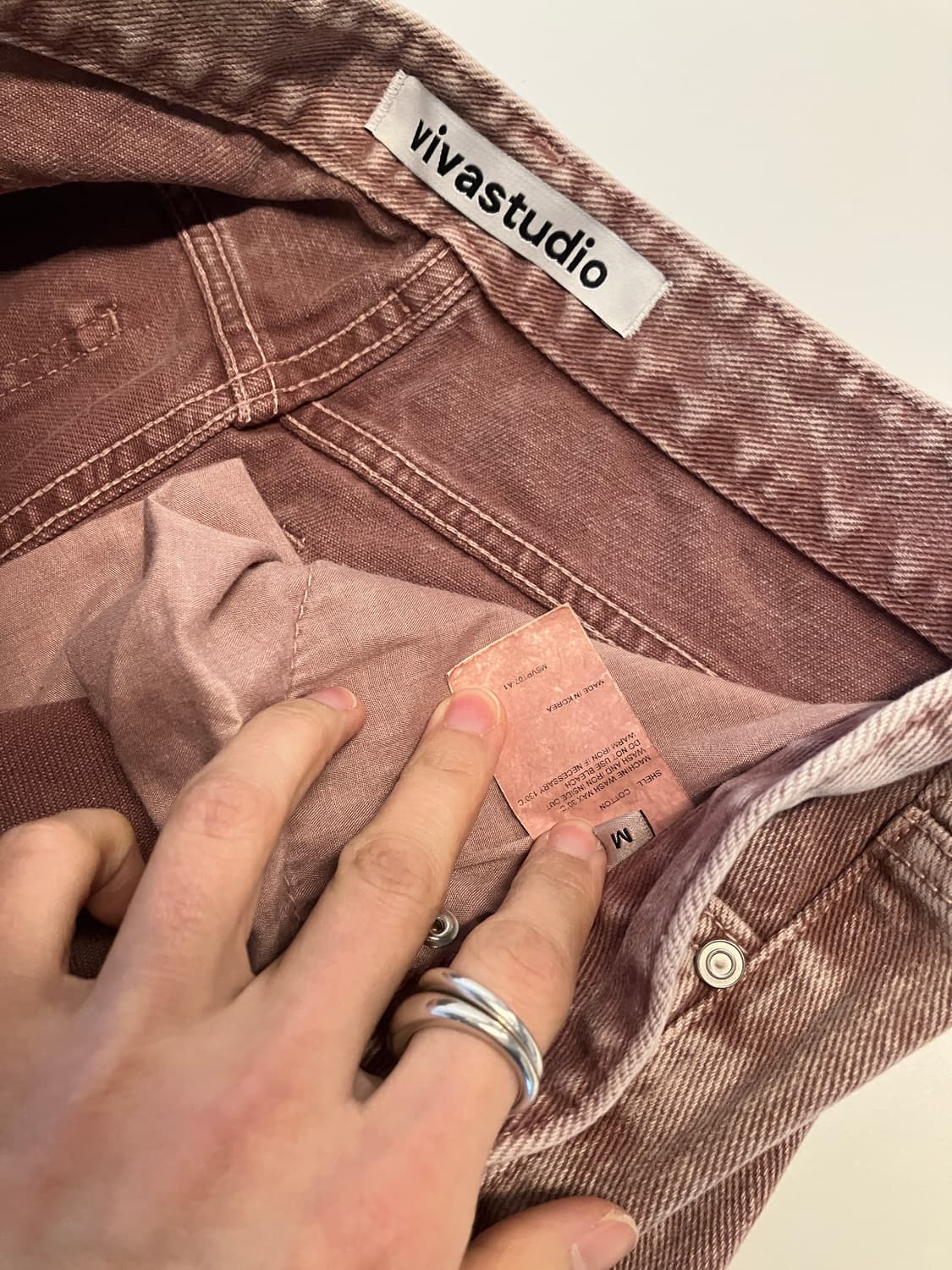 비바스튜디오 클라우드 워시드 데님(핑크) 상품이미지5