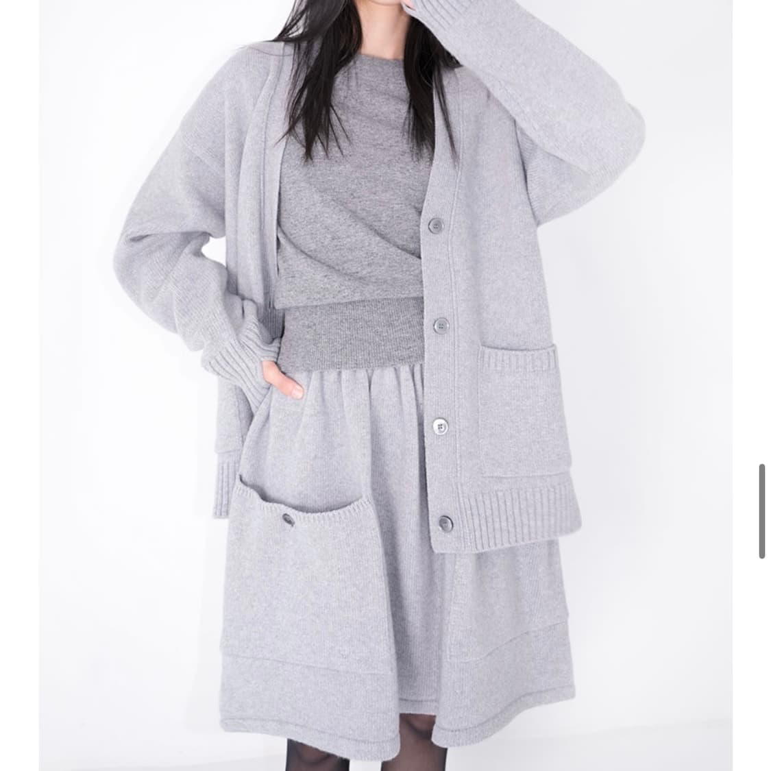 유노이아 Wool Pocket Knit Short Skirt 상품이미지1