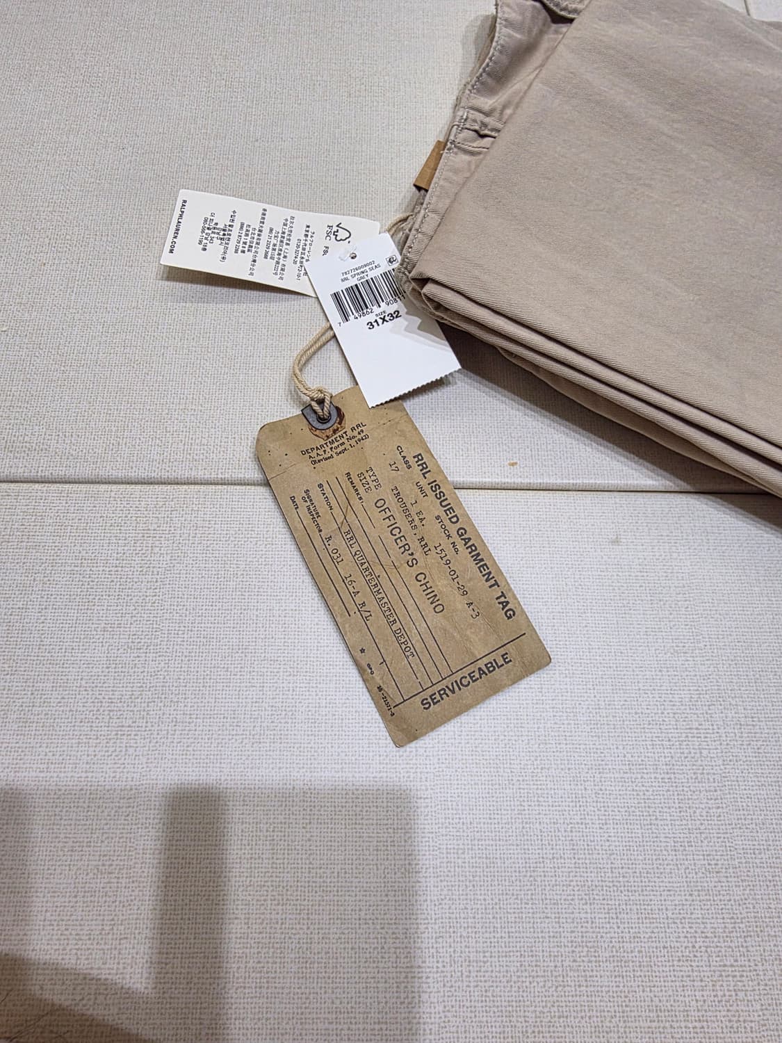 RRL 오피서 치노 면바지 스톤 베이지 상품이미지2