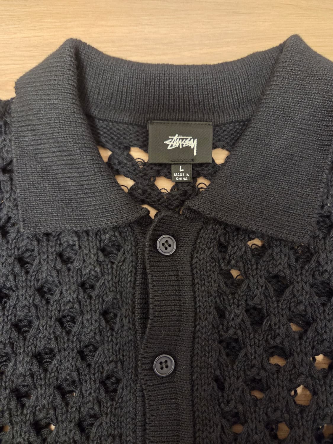 스투시 빅 메쉬 폴로 스웨터 L 상품이미지2