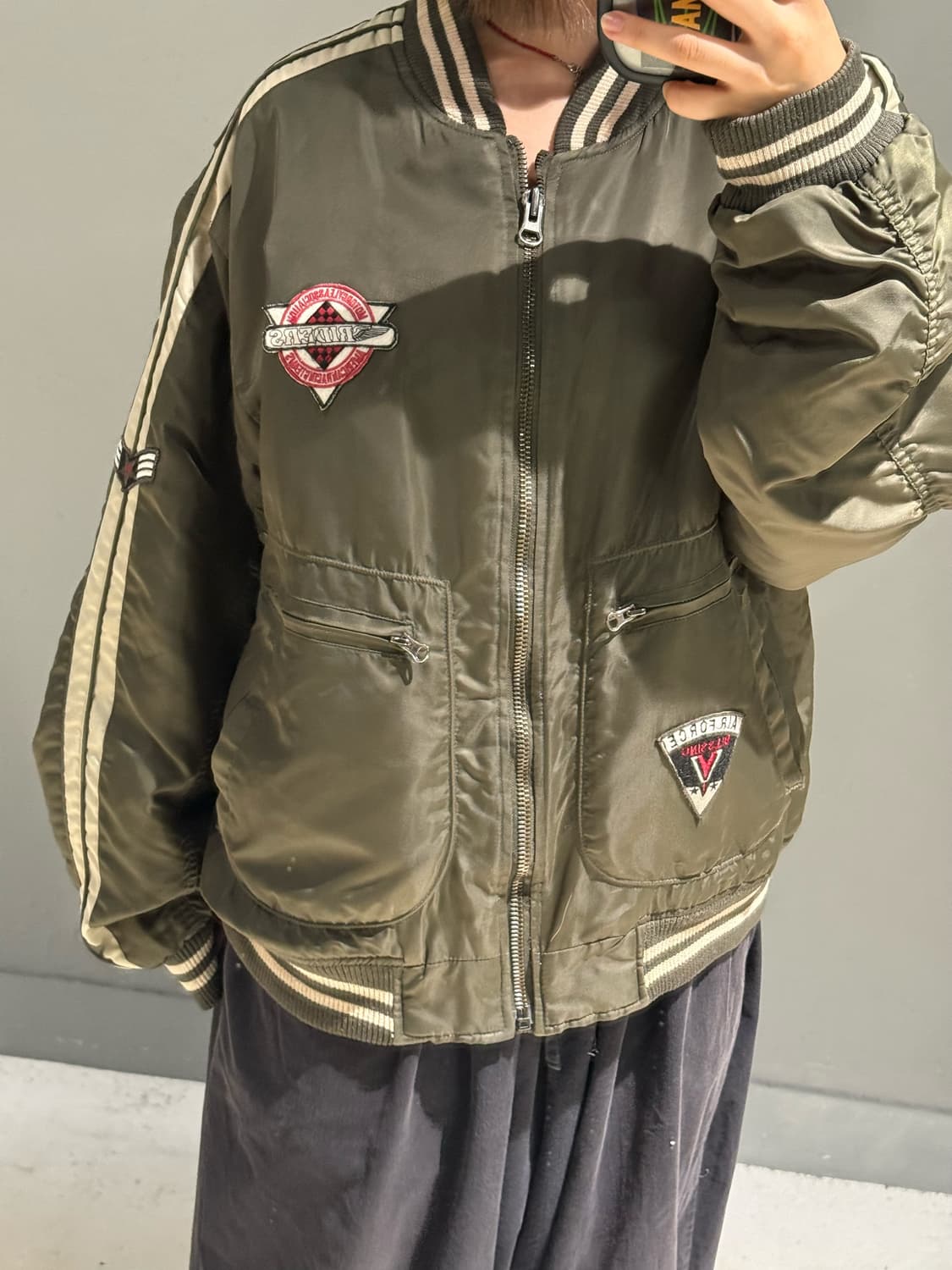 patch point line detail flight jumper 상품이미지5