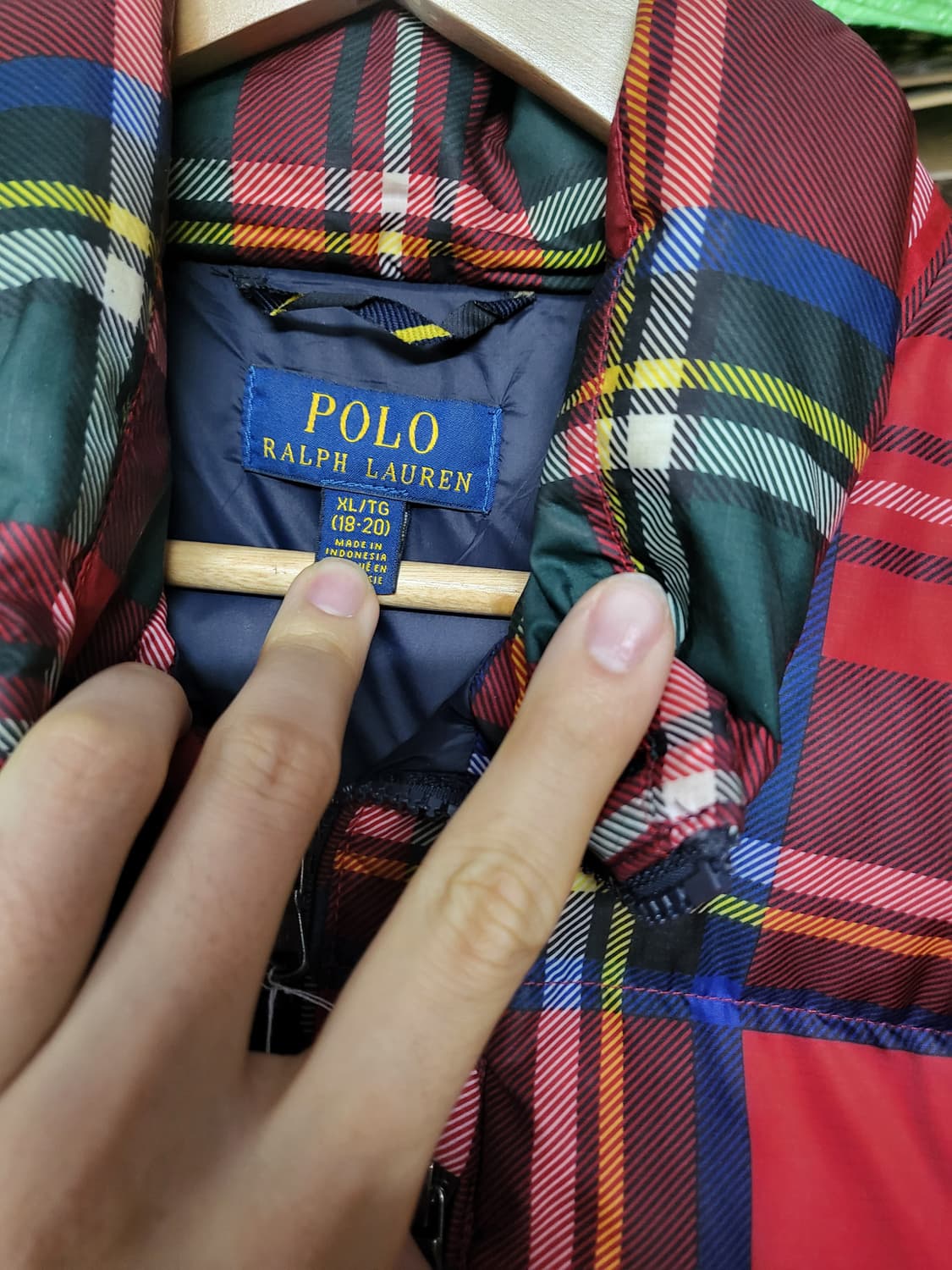 폴로  체크 패딩 상품이미지3