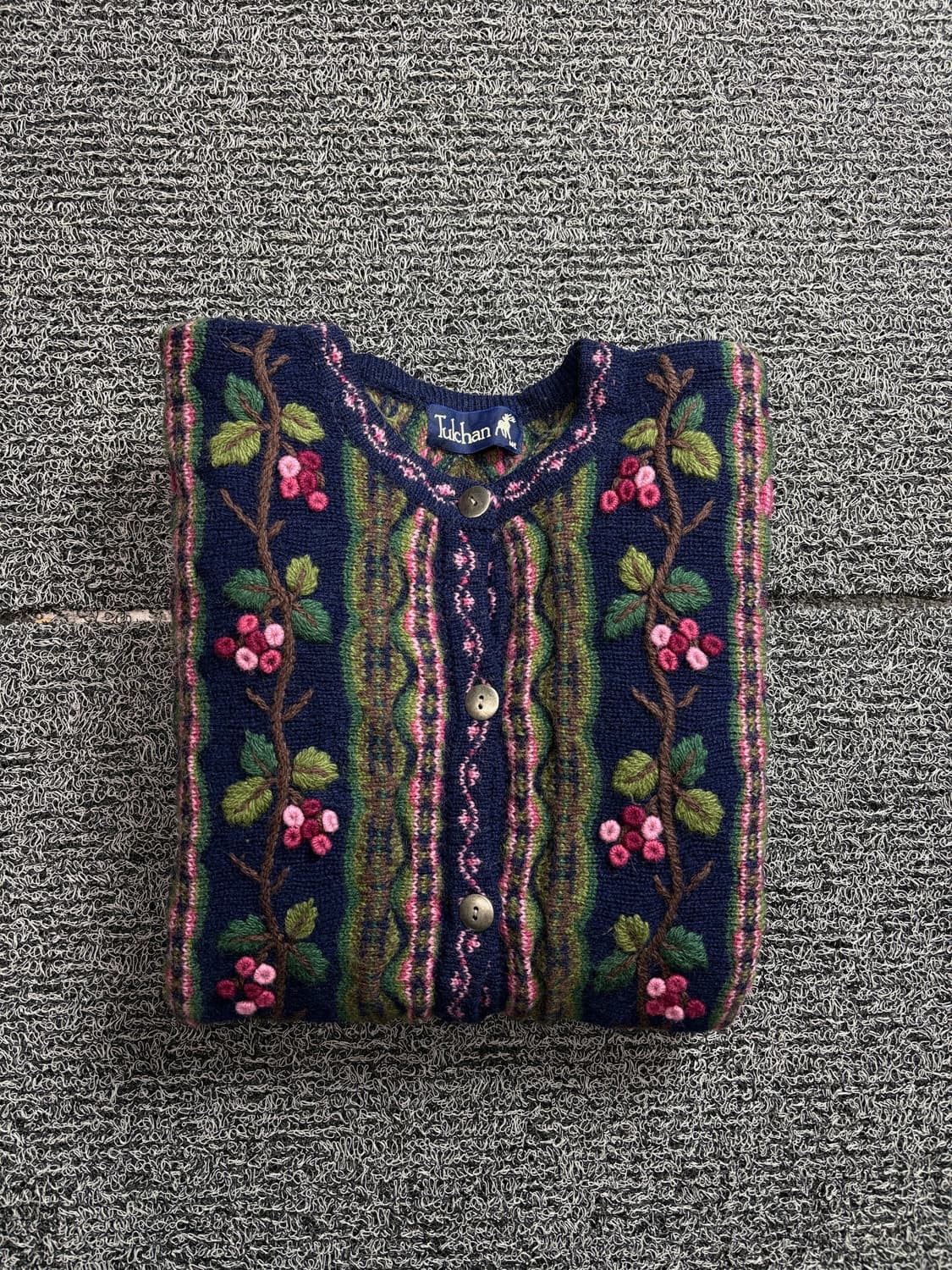 빈티지 아카이브 플로럴 패턴 울 가디건 2103 상품이미지1