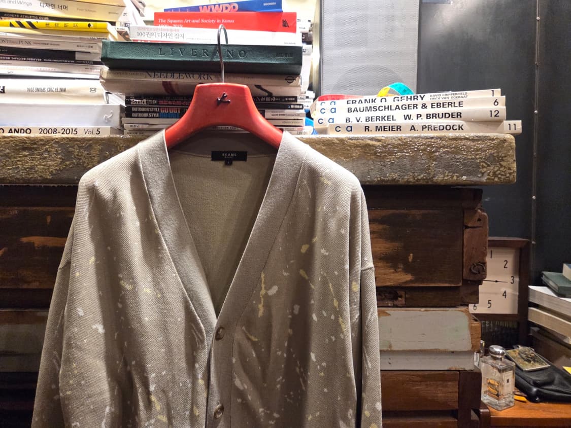 빔스 페인팅 가디건 상품이미지3