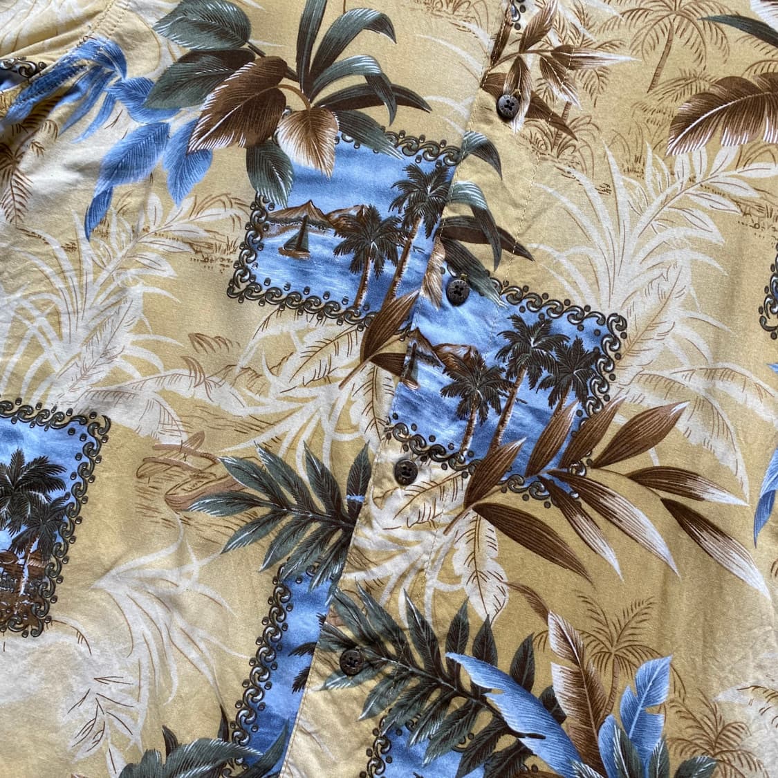 빈티지 하와이안 반팔 셔츠 야자수 패턴 상품이미지3