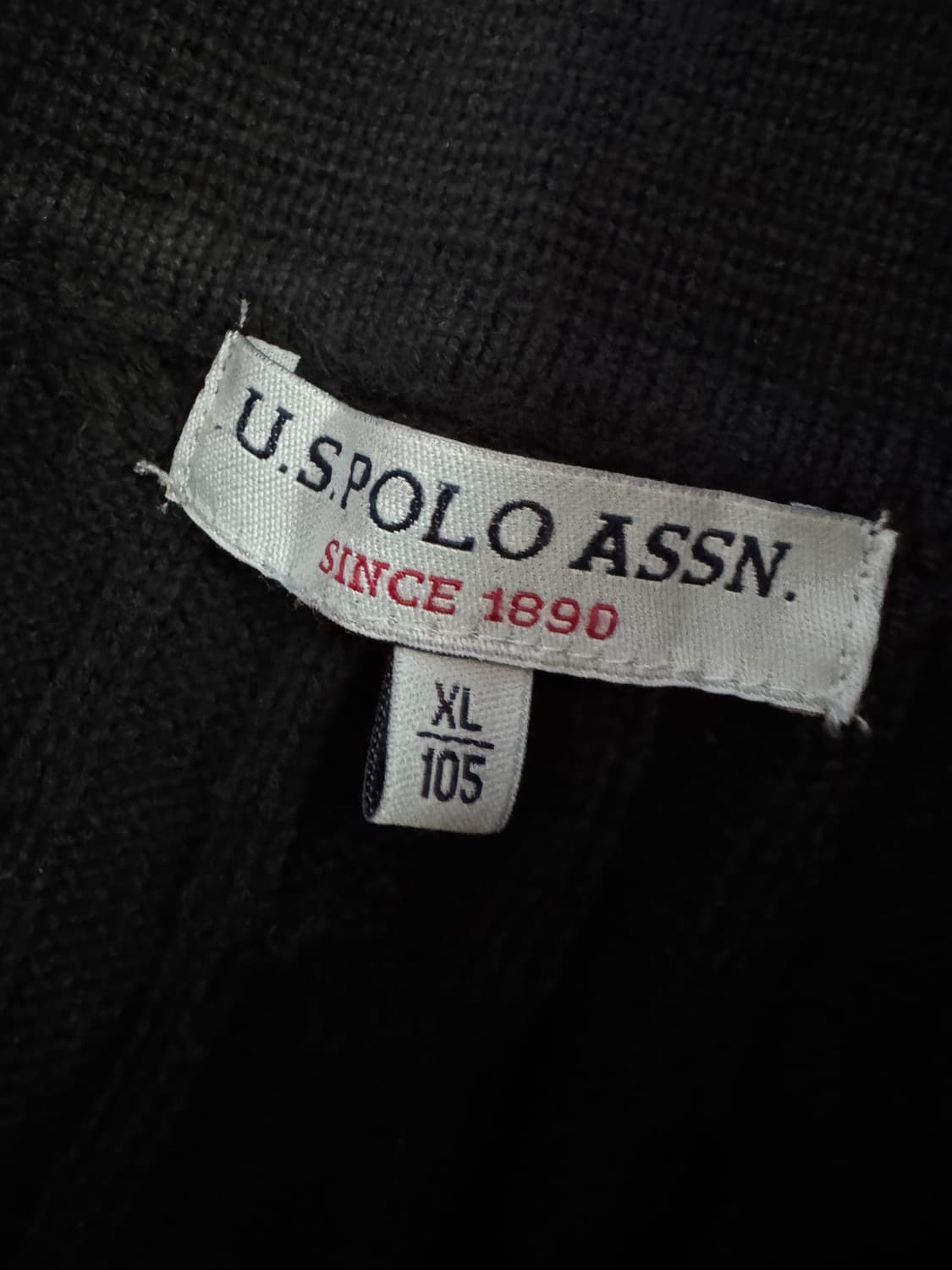 Us폴로 아센 꽈배기 코튼 카라 니트 M 블랙 상품이미지3