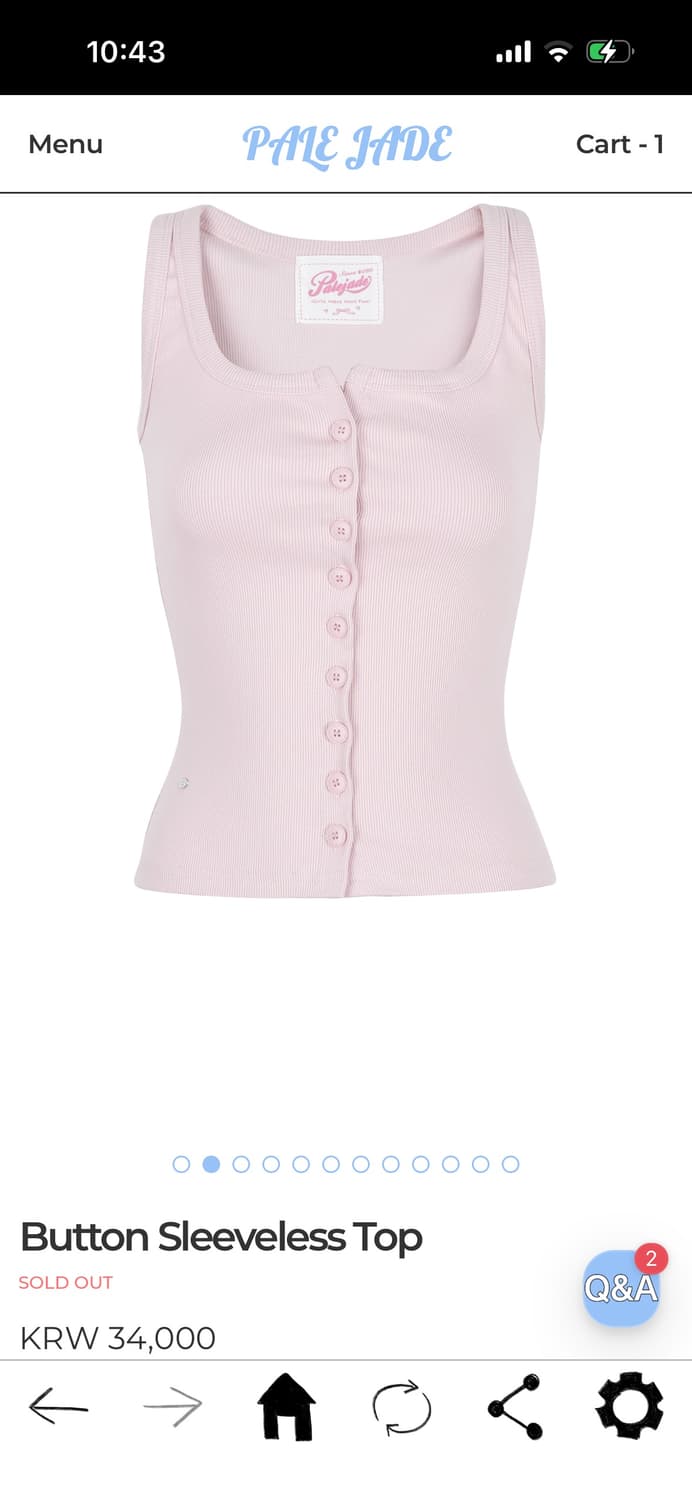 페일제이드 Button Sleeveless Top 상품이미지3