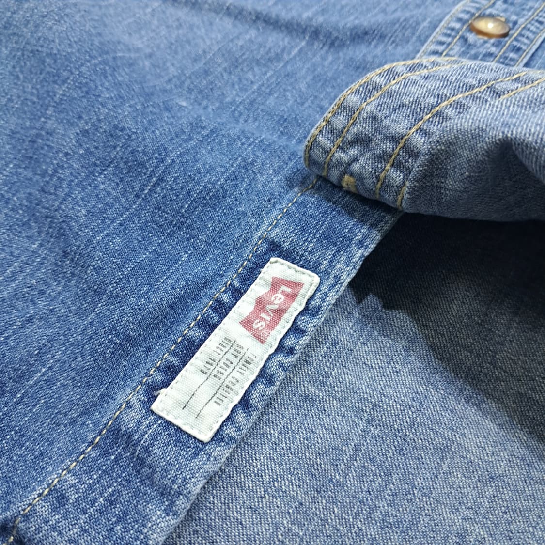 CL510 XL 리바이스 코튼 인디고 워싱 중청 데님셔츠 남방 상품이미지5