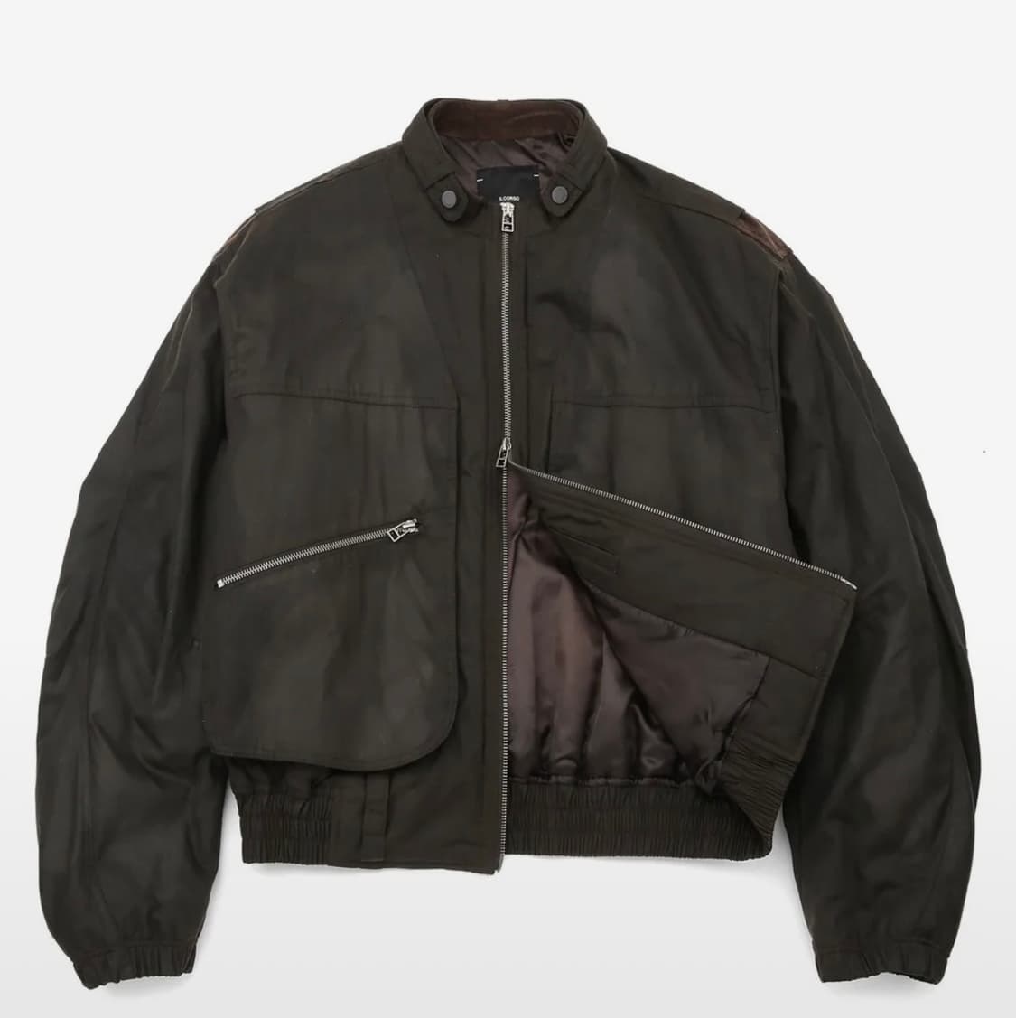 일꼬르소 왁스코팅 파라슈트 점퍼 다크브라운 L 상품이미지2