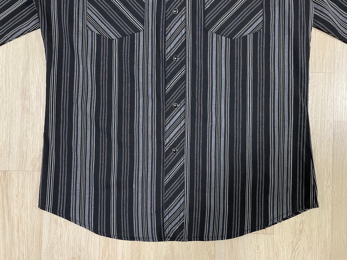 100) 90's 랭글러 블랙 스트라이프 웨스턴셔츠(데드스탁)RRL&폴로 상품이미지6