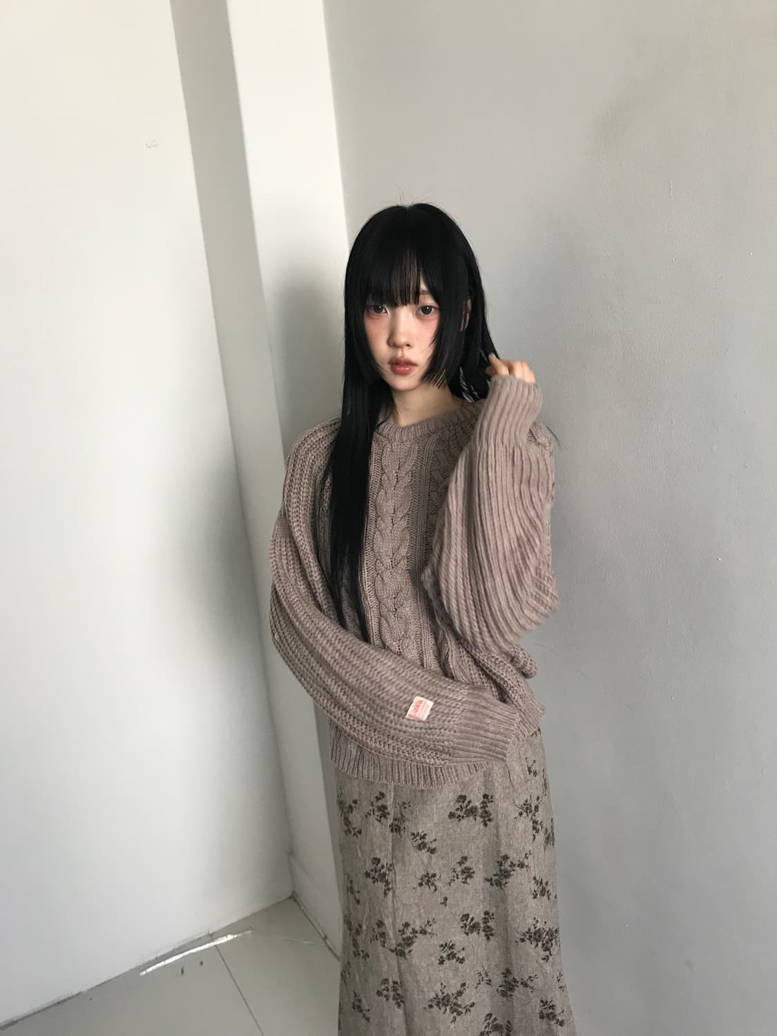 Floret long skirt(beige) 상품이미지7