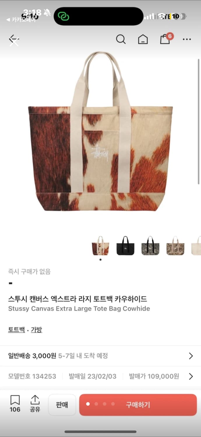 스투시 캔버스 엑스트라 라지 토트백 상품이미지1