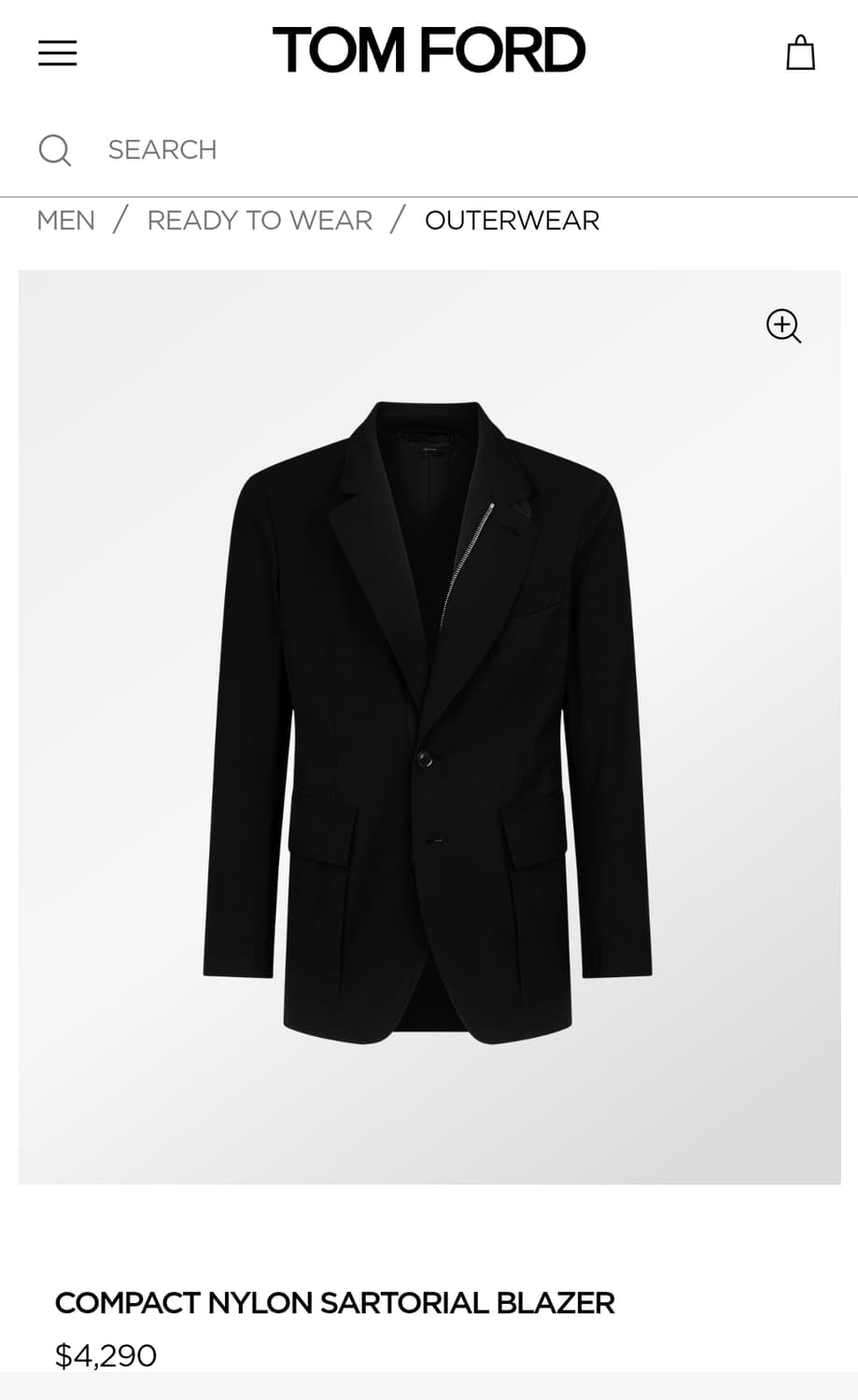 [택포함 새상품] 톰포드 컴팩트 나일론 사토리얼 블레이저 52 상품이미지4